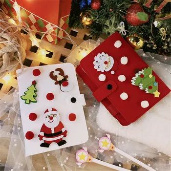 

1pc Christmas Cute A6 Felt Cover Notebook Loose Leaf Inner Core Planner Schedule Organizer Spiral Notebook Office Suplies Diary