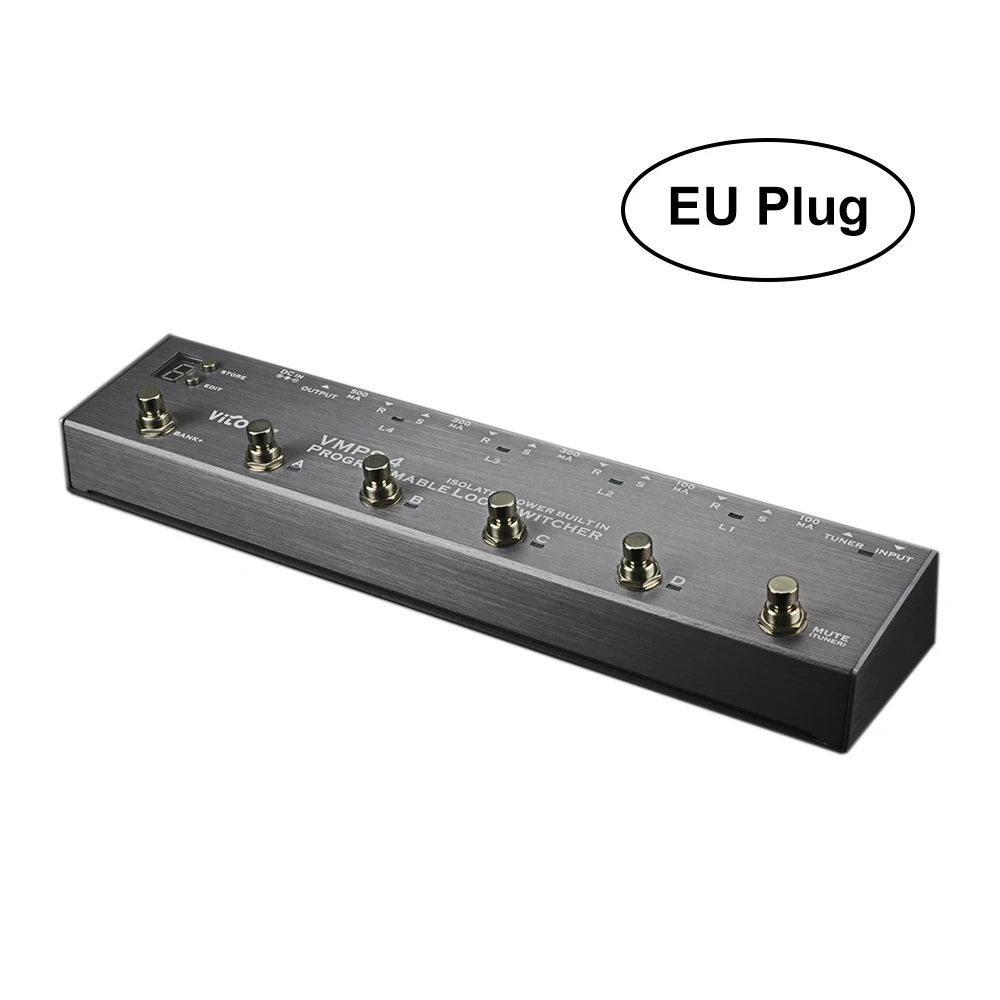 Vitoos Loopswitcher изолированный источник питания встроенный Педальный канальный переключатель для гитары несколько выходов эффекторный источник питания - Цвет: EU Plug