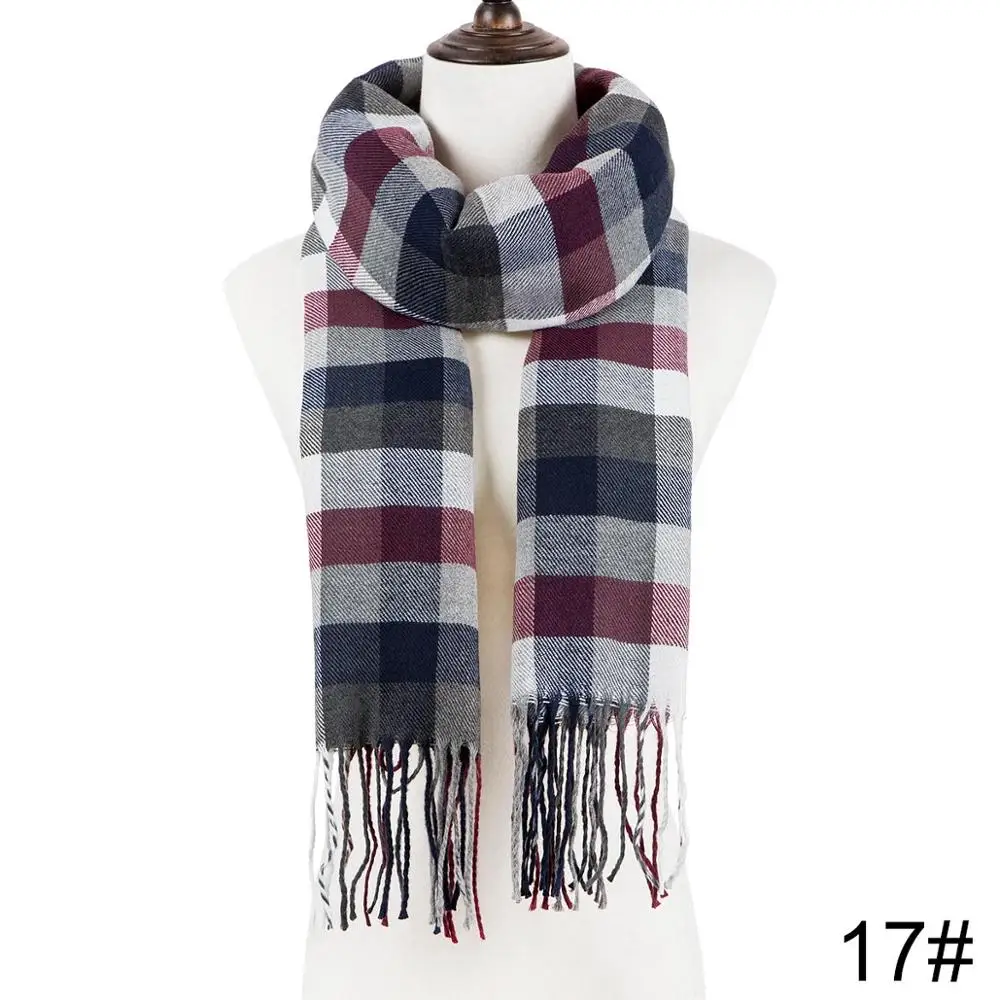 Весна и осень Зимний треугольный шарф дамский плед теплый кашемировый шарф женский Шаль женские теплые одеяла - Цвет: 17
