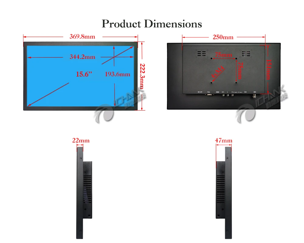 B156TN-ABHUV/15," 1366x768 16:9 широкоформатный HDMI пульт дистанционного управления металлический чехол LCDScreen монитор вставляемый u-диск рекламный плеер