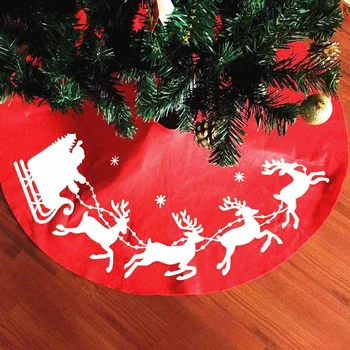 

100cm Snow Plush Christmas Tree Skirts Cloth Base Floor Mat Cover Xmas Party Decoration Ornaments Slipcover Decoration
