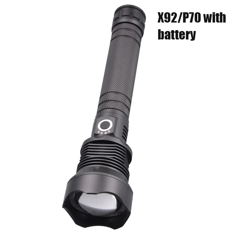 Светодиодный фонарик USB Перезаряжаемый высокой яркости высокой мощности Zoom факел для кемпинга ASD88 - Цвет: X92 P70 battery