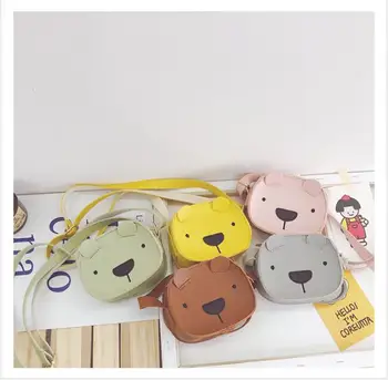 

Kids Children Cartoon Bear Crossbody Bag Cute Shoulder Bag Lether Mini Bag for Kids Boys Girls