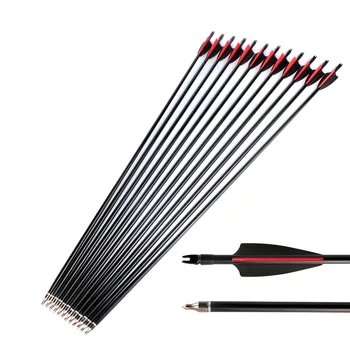 

US 30 Inches Spine 500 Fiberglass Arrow Diameter 8mm with Explosion-proof for Recurve/Compound Bow Archery Hunting Shooting