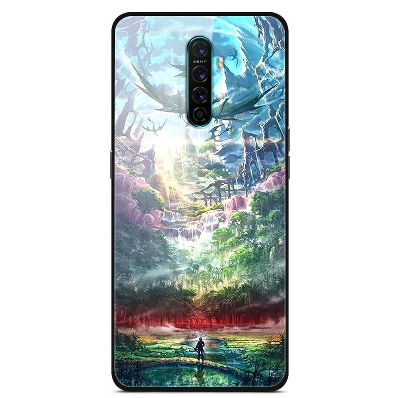 Для OPPO Reno Ace чехол Закаленное стекло Печатная задняя крышка Жесткий чехол для Coque OPPO Reno Ace Чехлы для телефонов RenoAce 6." Бампер - Цвет: 18