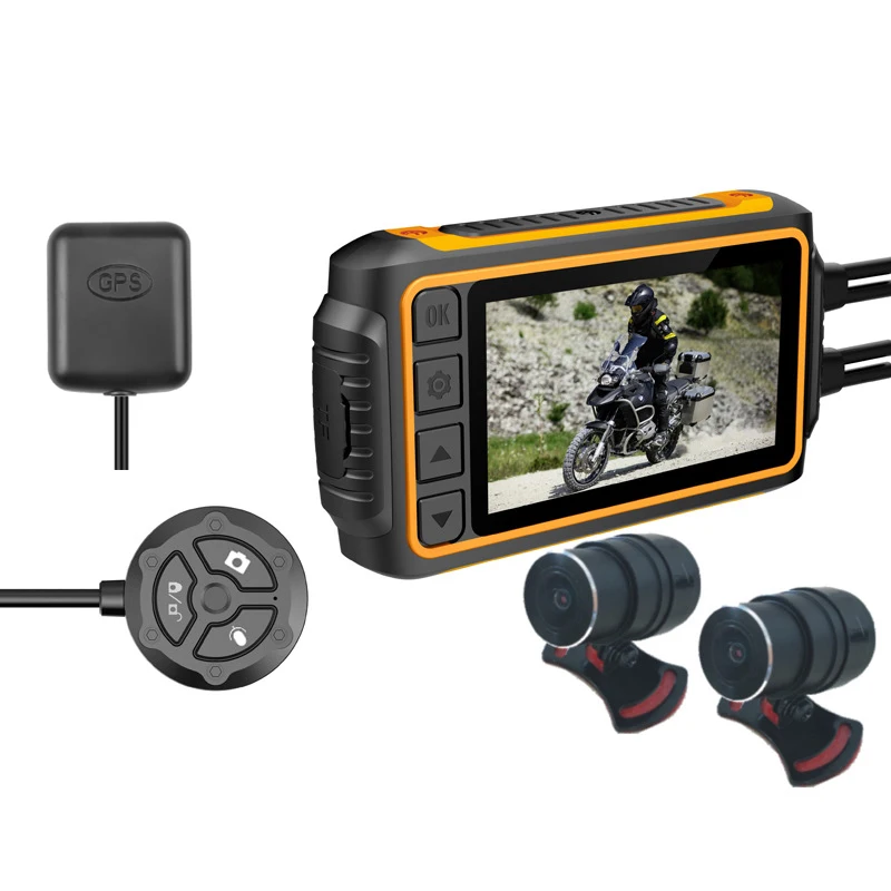 Olysine 3 ''IPS экран WiFi мотоциклетный видеорегистратор GPS Водонепроницаемый Full HD