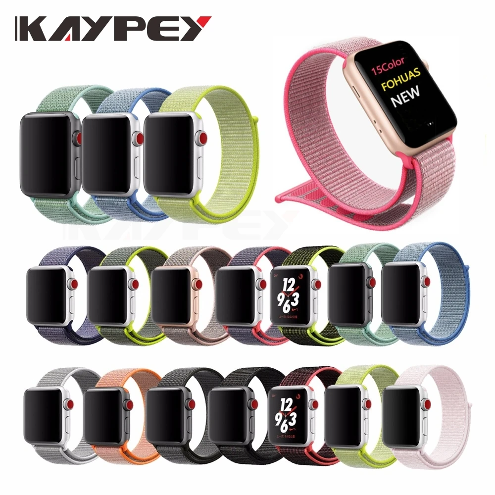 Спортивный нейлоновый ремешок для Apple Watch, ремешок iWatch, серия 1, 2, 3, цветной нейлоновый ремешок с застежкой, тканые запасные ремешки для часов