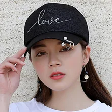 Новая мода высокого качества утка язык шляпа от солнца любовь шапка с вышивкой Женская бейсбольная кепка
