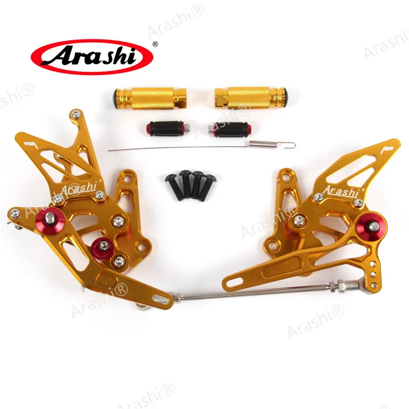 Регулируемые подножки Arashi для SUZUKI GSXR 1300 Hayabusa 2008- CNC Rider Rearset 2009 2010 2011 подножки - Цвет: Gold