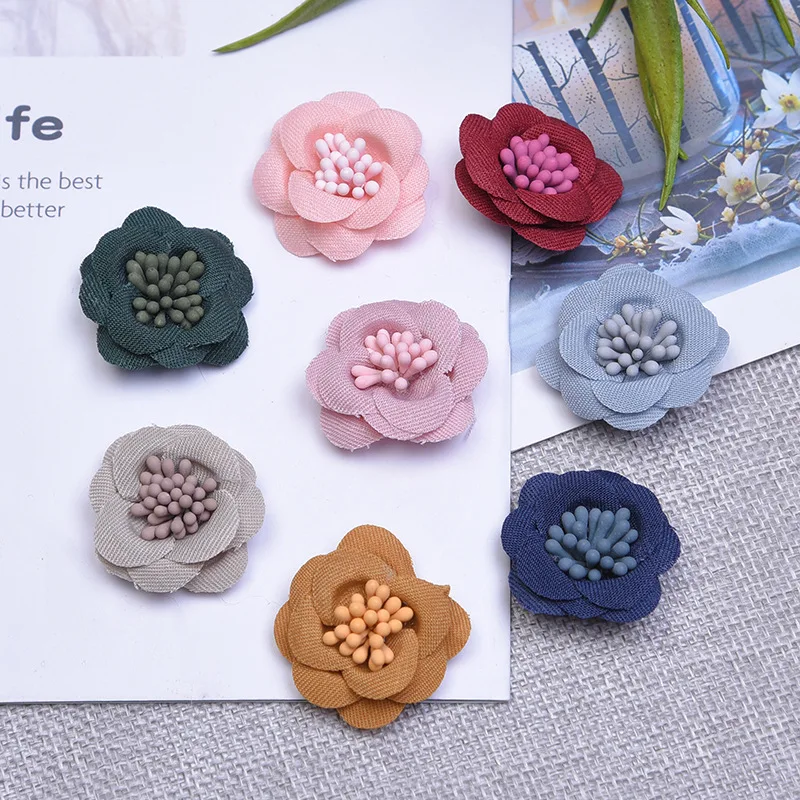 

10pcs 3cm Artificial Flower Silk Cloth Flower Head For DIY Wedding Party Home Decorations Floral Wreath Scrapbook Craft