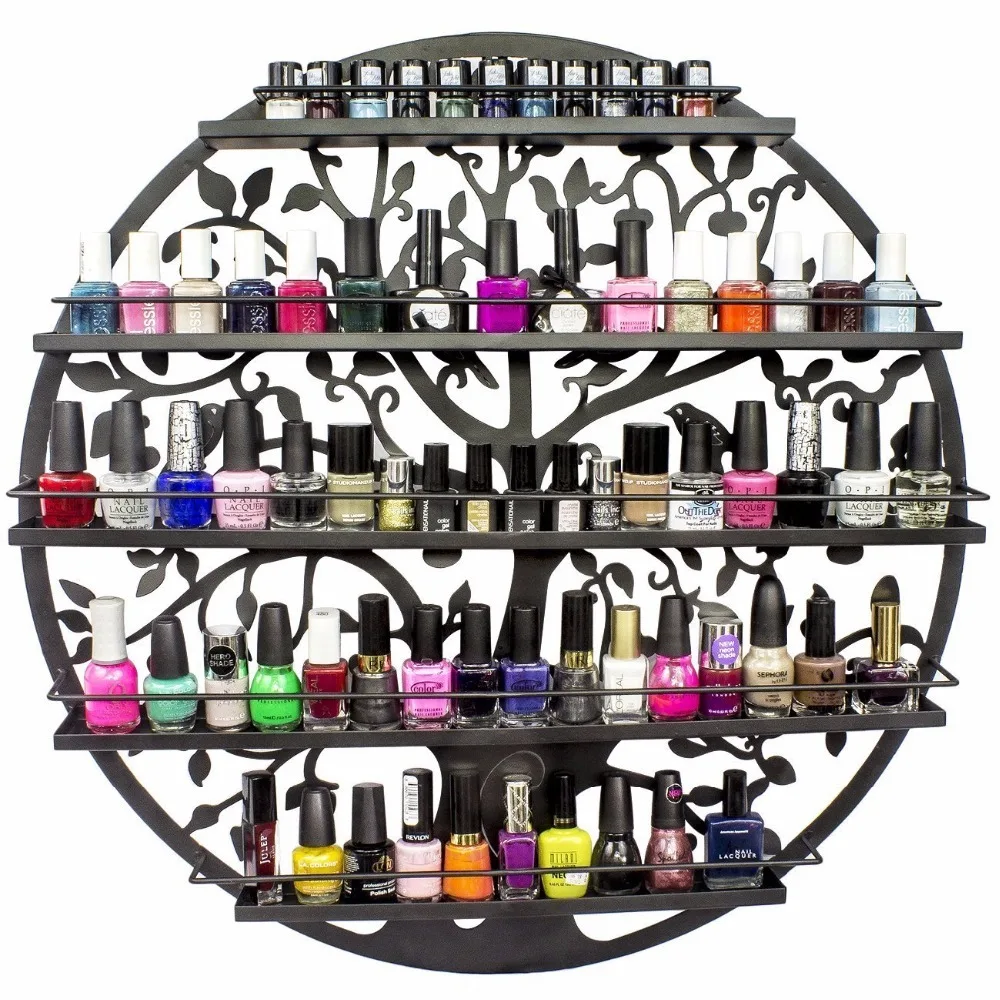 

Q034 Iron Nail 5/6 Layers Polish Shelf Manicure Special Cosmetics Boutique Store Shelves Round Gel Nail Polish Display Wall Rack