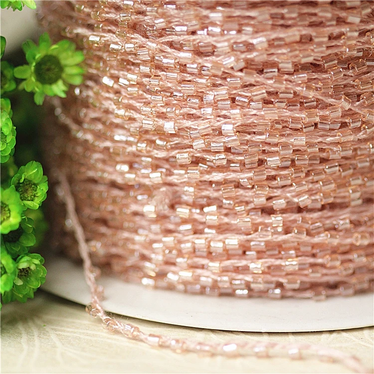 1M-Pink-Lace-Crystal-Beads-Sequin-Fabric-Beaded-Trim-Ribbon-DIY-Sewing-Accessories-Collar-Cord-Wedding (3)
