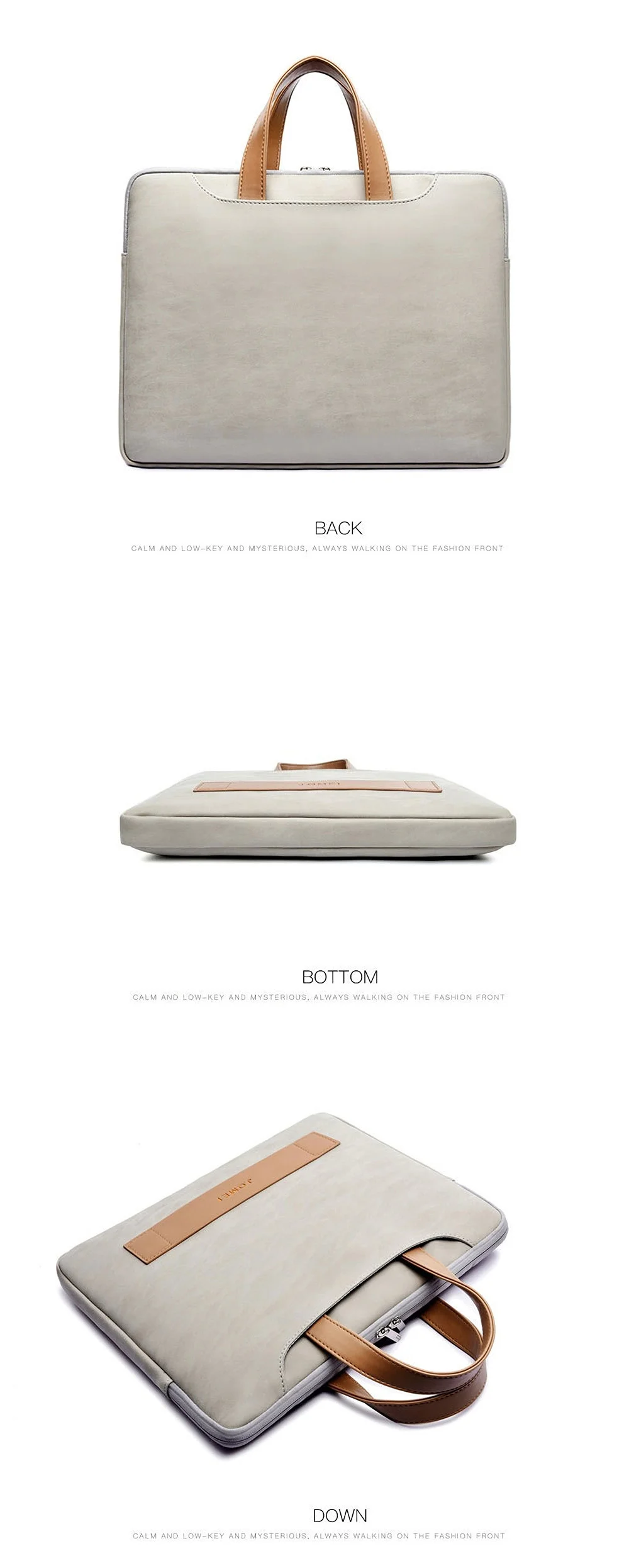 13.3/14 15.6 inch Portable Laptop Bag Waterproof PU Leather Laptop Case Casual Business Handbag for Men and Women