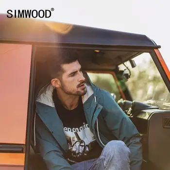 

SIMWOOD 2020 Autumn shell hooded field Jacket men casual cargo solid color windbreaker plus size Lover's clothes SJ170225