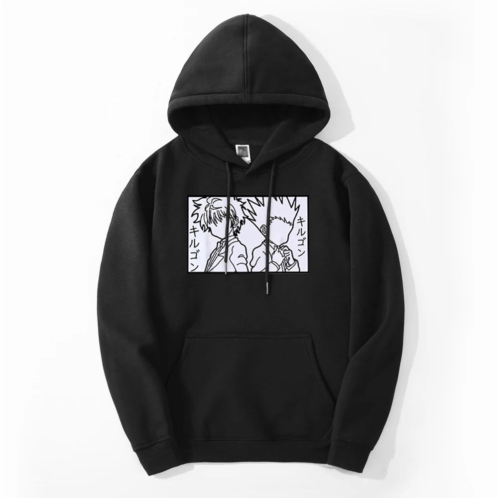 

HUNTER×HUNTER Killua Japan Anime Winter Men Hip Hop Print Hoodie Sweatshirts Oversized Hooded Top Fleece Streetwear