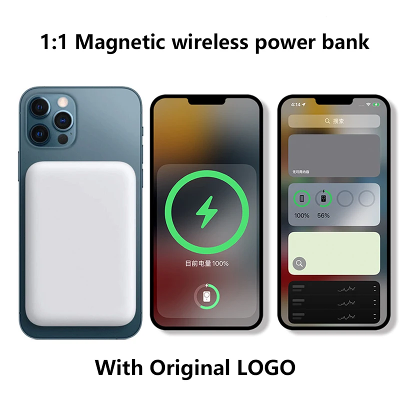 Portable Magnetic Wireless Power Bank For iphone 13 12 13Pro 12Pro Max 1:1 5000mAh Mini Powerbank Mobile Phone External Battery | Мобильные