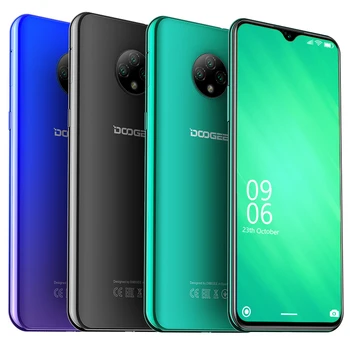 Перейти на Алиэкспресс и купить Мобильный телефон DOOGEE X95, Android 10, 4G, дисплей 6,52 дюйма, MTK6737, 2 Гб + 16 ГБ, две SIM-карты, тройная камера 13 МП, сотовый телефон 4350 мАч