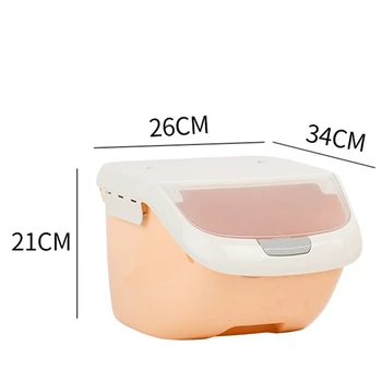 

6Kg Rice Storage Box Sealed Moisture-Proof Large Capacity Grain Flour Container Kitchen Rice Storage Box Flip Cover Gray-S