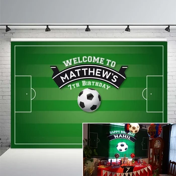 

Customize Soccer Background Photography Birthday Celebration Communion Photocall Newborn Photo Football Backdrops Studio Props