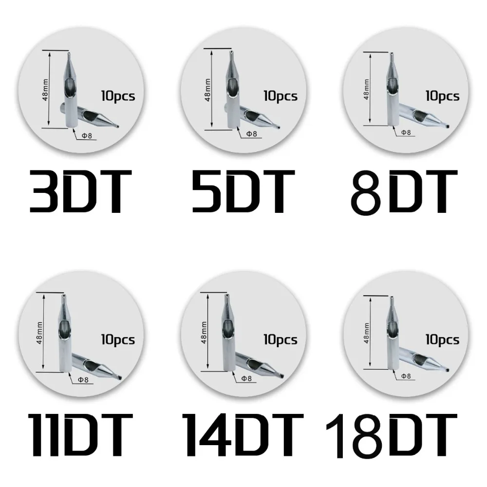Stainless Steel Tattoo Tips Set 1/5/10pcs for Needles Cartridges Accessories Tattoo Microblading Needles