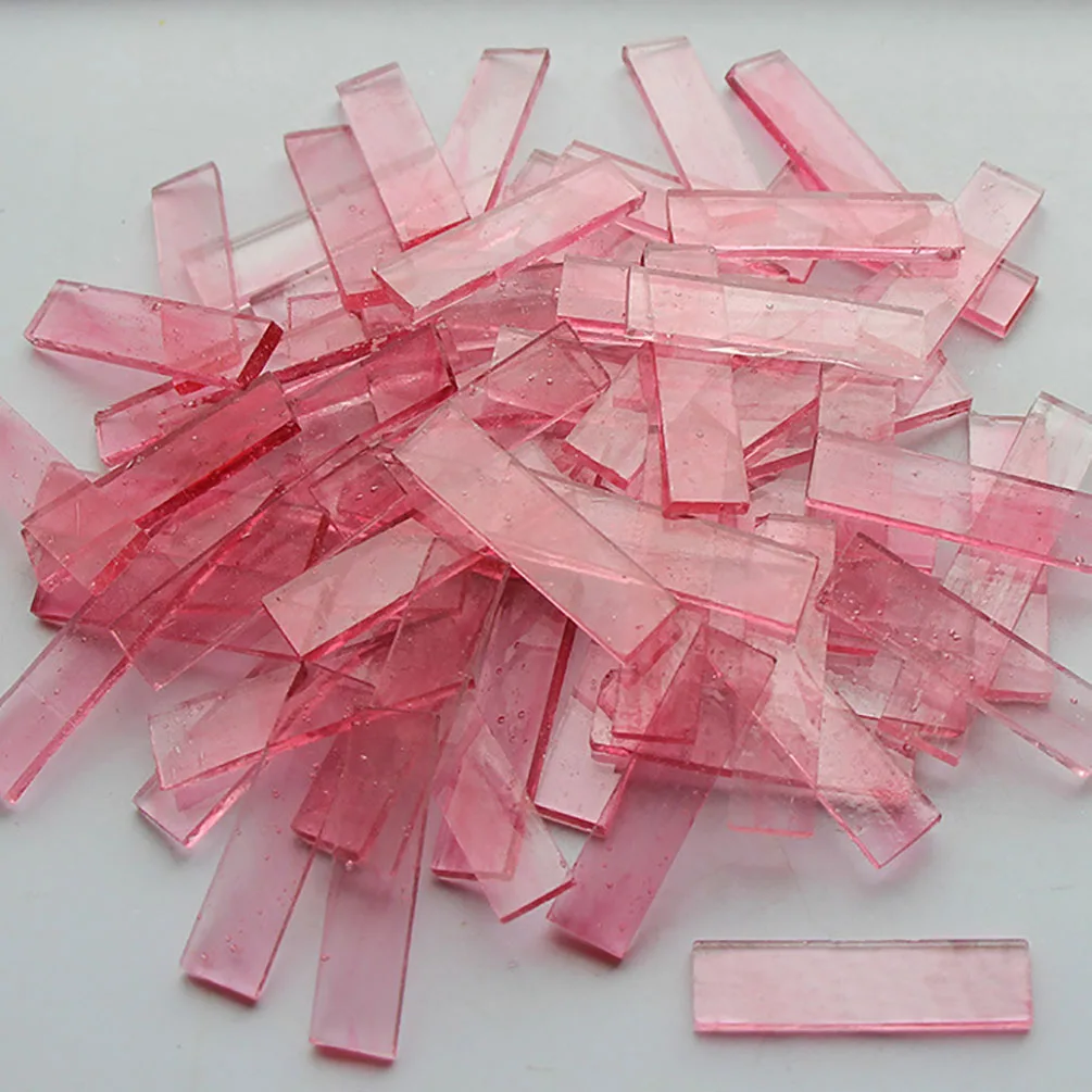 Mixed Color 1 X 4 Cm Square Stained Glass Strip Clear Glass Mosaic Pieces DIY Mosaic Tiles Hobbies Art Crafts Material 100g