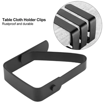

8 Pack Stainless Steel Tablecloth Clips Black Picnic Tablecloth Clips Adjustable Anti-Skid Fixed Clip Table Cloth Holder
