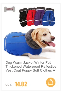 Теплая зимняя куртка для собак, утолщенная Водонепроницаемая Светоотражающая жилетка, пальто для щенков, мягкая одежда для маленьких средних и больших собак