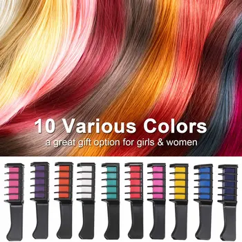 

10 Colors Hair Mini Chalk Hair Brush Comb Temporary Hair Dye Comb Hair Color Stick Salon DIY Hair Dyeing Tool Hair Care Tools