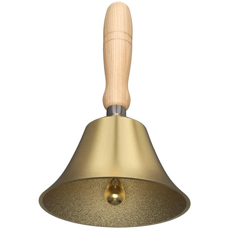 4.33 Inch Large Hand Call Bell with Wood Handle,for Kids and Adults