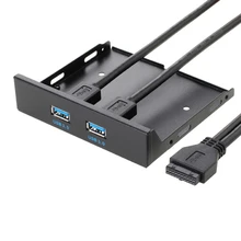 Черный удлиняет концентратор 2 USB 3,0 порта Plug Play 20 Pin кабель кронштейна многофункциональная высокоскоростная Передняя панель ячейка для дискет HD выход