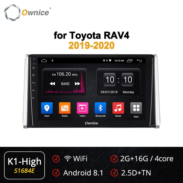 K1-High Ownice 10," 8 ядерный Android 9,0 автомобильный dvd-плеер радио gps Navi DVR OBD 4G LTE 360 панорама DSP SPDIF для Toyota RAV4 - Цвет: K1-High