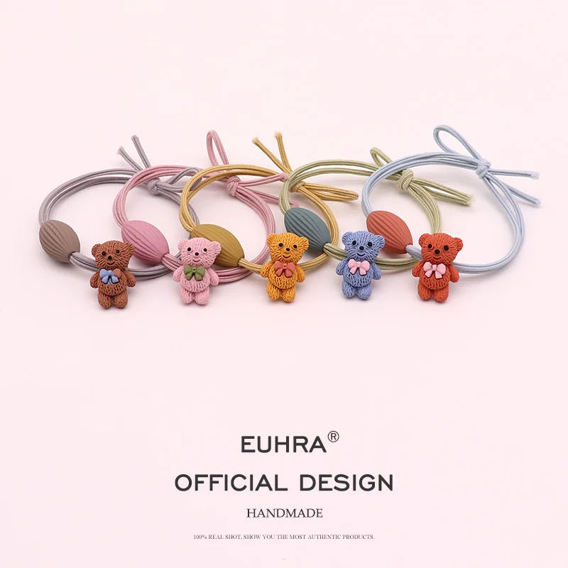 EUHRA 5 цветов пластиковый медведь оливковые фрукты для девочек женские эластичные резинки для волос Детские резинки высокая эластичность