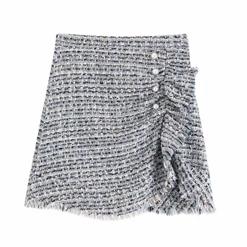 

BONJEAN Women's Mini Pencil Skirt European Fashion High Waist Office Casual Winter Za Skirts Women Female Falda