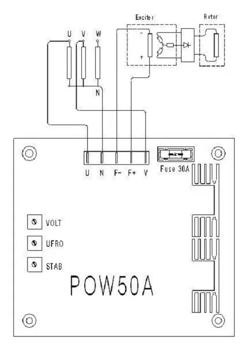 Avr pow50a automático regulador de tensão 30a