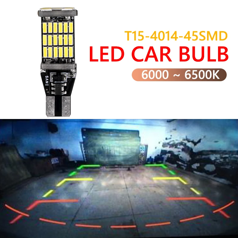 VODOOL T15 W16W светодиодный автомобильный светильник лампочка 12V 4014 45SMD супер яркий Canbus автоматической парковки заднего тормоза сигнальные лампы Хвост светильник