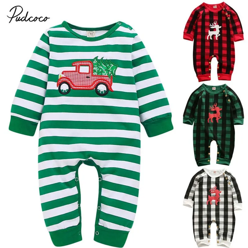 

2020 Baby Spring Autumn Clothing Christmas Newborn Baby Boy Girl Cotton Romper Long Sleeve Jumpsuit Santa Tree Clothes Outfit