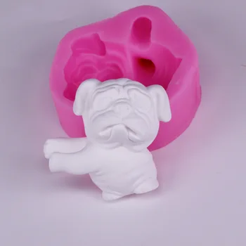 

Bk1108 Cute Hand Hold Flower Dog Plaster Mold Fragrance Silicone Mould