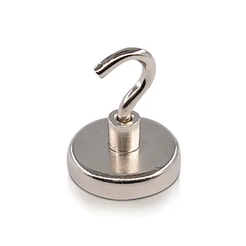 

1pcs Strong Powerful Neodymium Magnet Round Hook Salvage Magnet Sea Fishing Holder Pulling Mounting Pot with Ring Hook magnet
