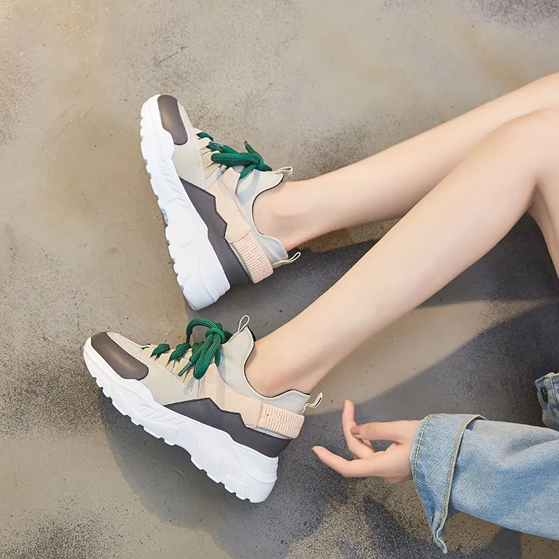 

2019 Autumn Women Casual Shoes Comfortable Platform Woman Sneakers Ladies Trainers Chaussure Femme Tenis Feminino YYJ95