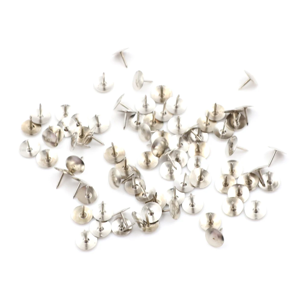 80 Pcs Silver Thumbtacks Tone Corkboard Photo Push Pins,push pins