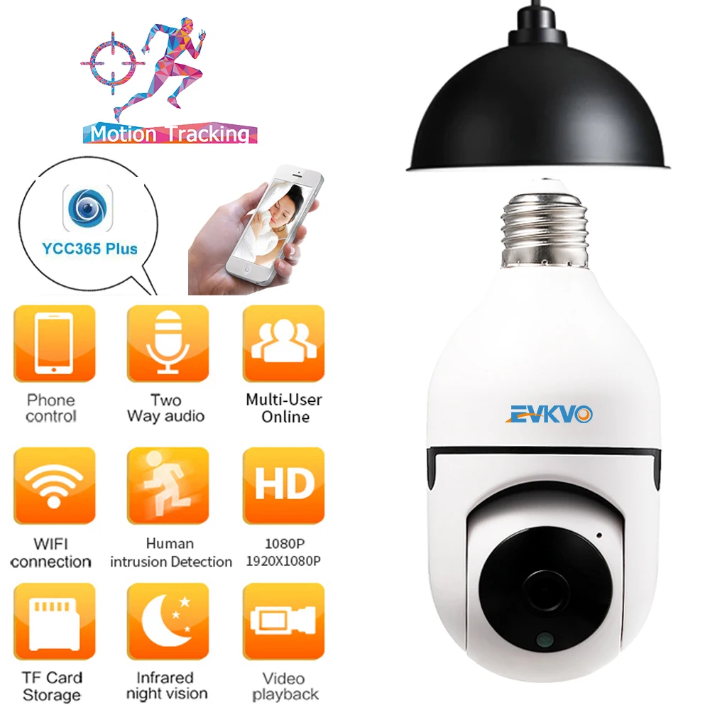 3MP Wi-Fi камера Mini Plus E27 лампочка гнездо последняя модель 1080P Full HD безопасность