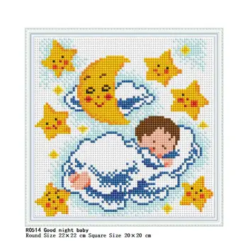 

Diamond Handmade Diamond Painting Good night baby Cross Stitch Full Round Drill Square Diamond Embroidery Patterns 5D Arts