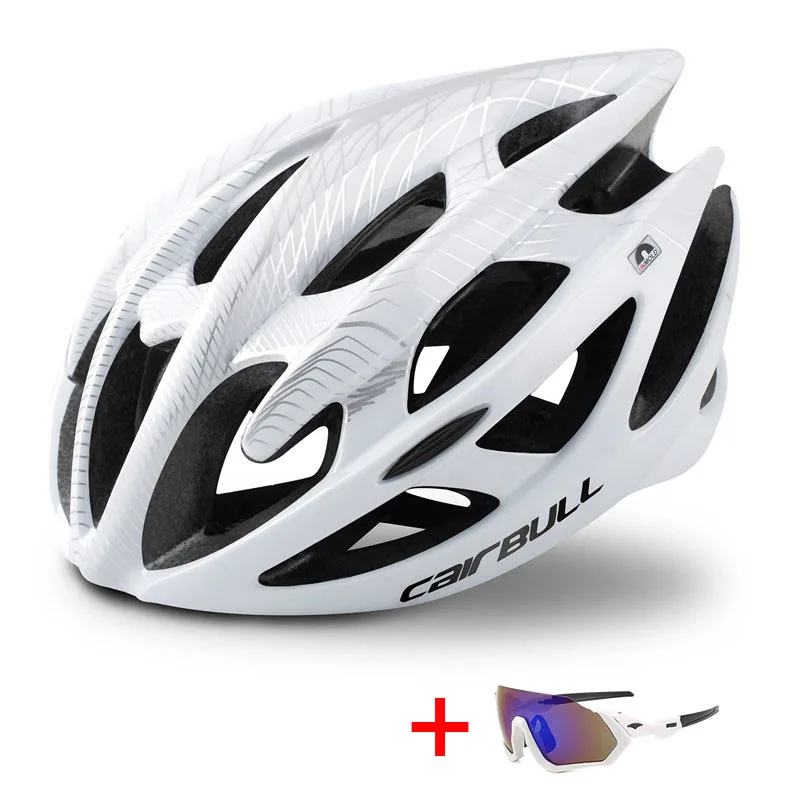 White Открытый спортивный DH MTB велосипедный шлем с солнцезащитными очками In-mold гоночный велосипедный шлем сверхлегкий горный велосипед дорожный велосипедный шлем - Цвет: White