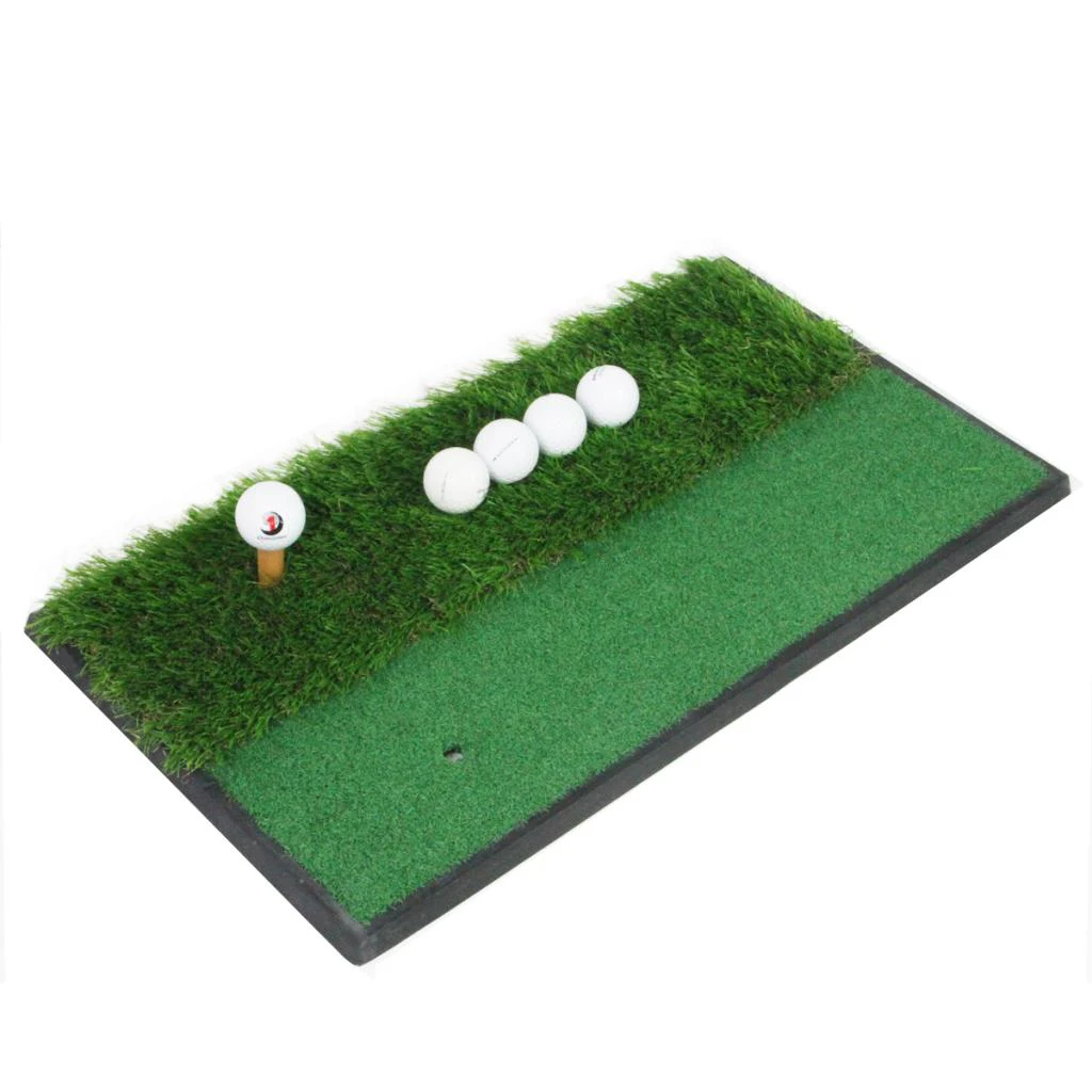 Anti-Slip Golf Hitting Mat Fairway Rough Putting Grass Pad & Training Balls Hitting Putting Swing Grass Pad Golf Practice Mat