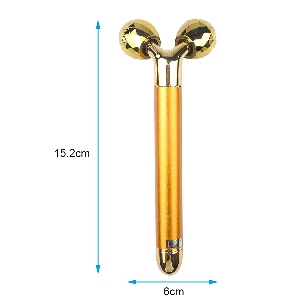Тонкое лицо артефакт ролик V лицо 24K красота бар массажер двойной подбородок худой мышцы 3 D Массажный мяч Электрический Золотой энергетический бар
