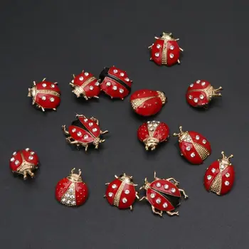 

14Pcs Lovely Little Ladybug Brooch Women Crystal Rhinestone Brooch Pins Jewelry