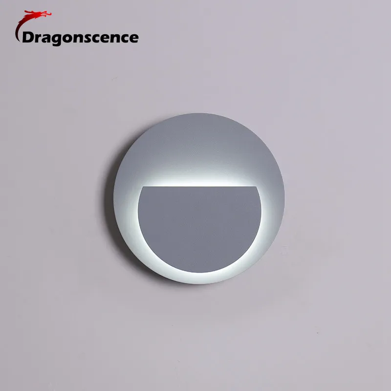 Дизайн круглый квадратный Креативный светодиодный настенный светильник светодиодный прикроватный светильник для спальни дополнительные с блеском настенные лампы для коридора - Цвет абажура: gray round