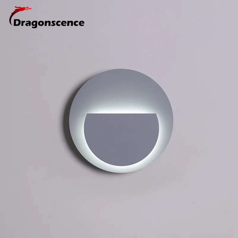 gray round Дизайн круглый квадратный Креативный светодиодный настенный светильник светодиодный прикроватный светильник для спальни дополнительные с блеском настенные лампы для коридора - Цвет абажура: gray round