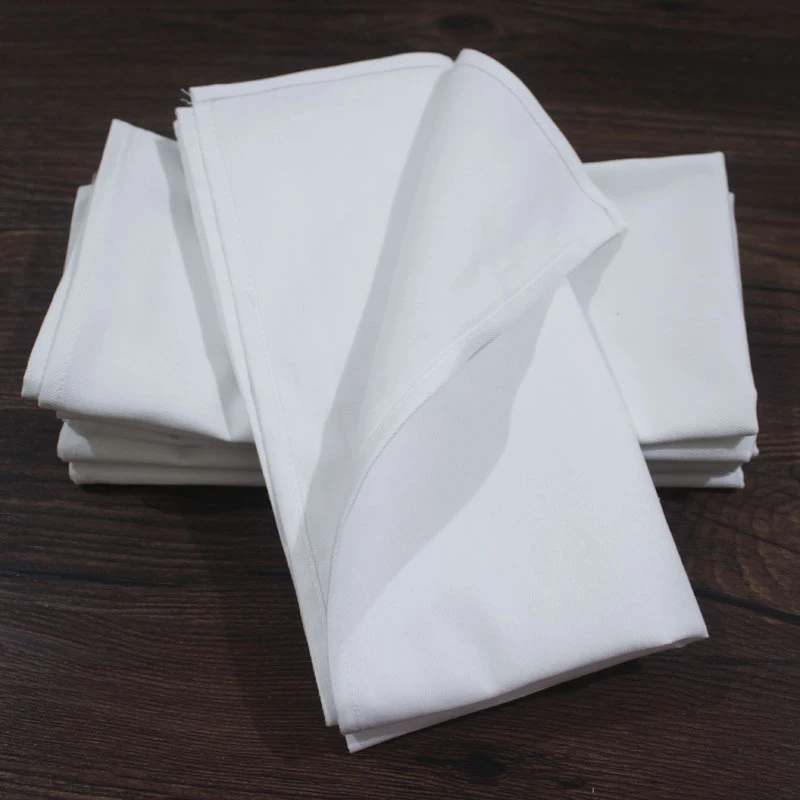 1Pcs White Cotton Table Napkins 48*48cm Cloth Napkins Handkerchief Hotel Wedding Party Table Decoration Napkin