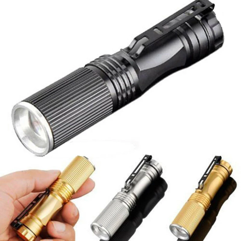 

2000LM Mini Q5 LED Flashlight Zoomable 3 colors Torch Light Waterproof Lamp Ultra Bright Camping Working Lantern